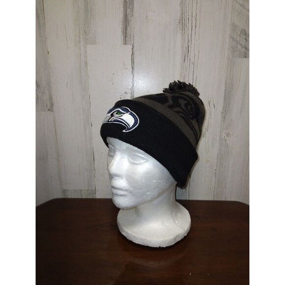 NFL Team Apparel Black Gray Seahawks Beanie - Picture 4 of 7